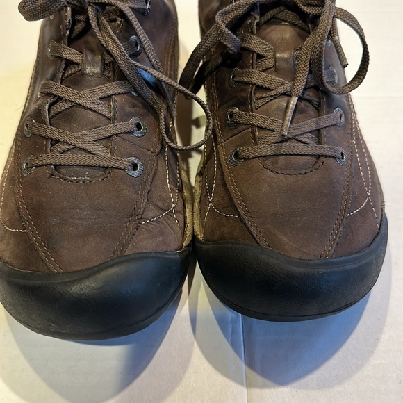 Keen leather brown Toyah lace up tennis shoes hiking that can be unisex size 8.5 - Picture 4 of 9